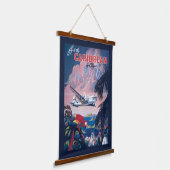 Reiseplakat für die Überfahrt über die Karibik Wandteppich Mit Holzrahmen (Gewinkelt)