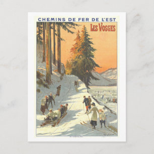 Reiseplakat für die Vogesen aus der Vintage-Zeit Postkarte