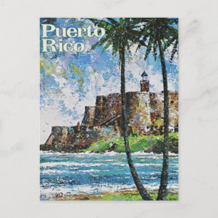 Reiseplakat für Festung Puerto Rico auf Postkarte