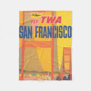 Reiseplakat für Flug Twa nach San Francisco Fleecedecke