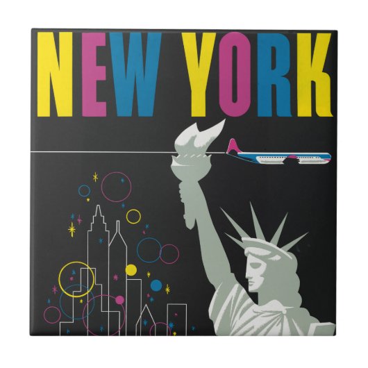 Reiseplakat für Flüge mit Northwest Airlines Fliese (Vorderseite)