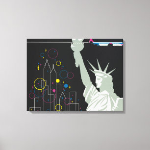 Reiseplakat für Flüge mit Northwest Airlines Leinwanddruck