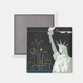 Reiseplakat für Flüge mit Northwest Airlines Magnet (Vorderseite/Rückseite)