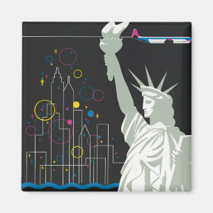 Reiseplakat für Flüge mit Northwest Airlines Magnet