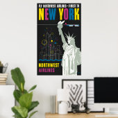 Reiseplakat für Flüge mit Northwest Airlines Poster (Heimbüro)