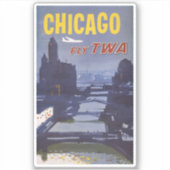 Reiseplakat für Flüge von Trans World Airlines Aufkleber (Vorderseite)