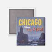 Reiseplakat für Flüge von Trans World Airlines Magnet (Vorderseite/Rückseite)