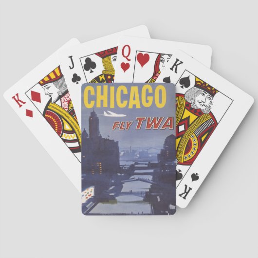 Reiseplakat für Flüge von Trans World Airlines Spielkarten (Rückseite)