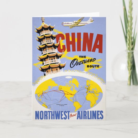 Reiseplakat für Fluggesellschaften aus Nordwesteur Karte (Vorderseite)