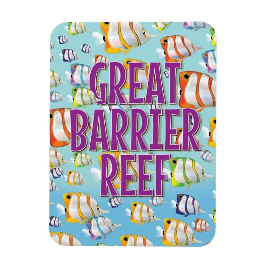Reiseplakat für Great Barrier Reef Cartoon Magnet (Vertikal)