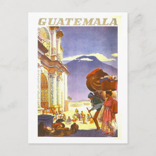 Reiseplakat für Guatemala im Vintage-Stil Postkarte