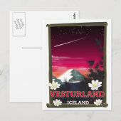 Reiseplakat für Island Postkarte (Vorne/Hinten)