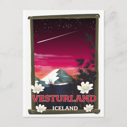 Reiseplakat für Island Postkarte (Vorderseite)