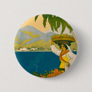 Reiseplakat für Jamaika im Vintage-Stil Button