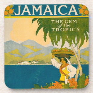 Reiseplakat für Jamaika im Vintage-Stil Getränkeuntersetzer