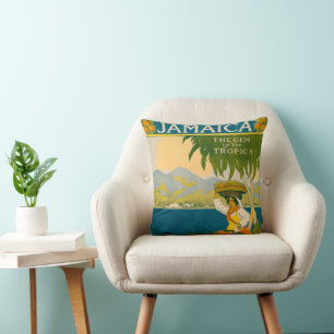 Reiseplakat für Jamaika im Vintage-Stil Kissen