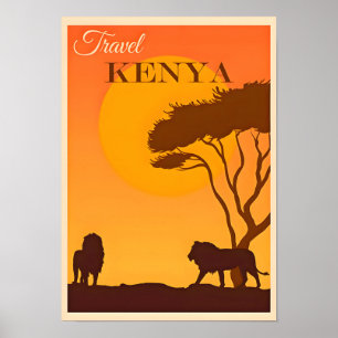 Reiseplakat für Kenia und Afrika Poster