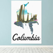 Reiseplakat für Kolumbien Leinwanddruck (Insitu (Holzboden))