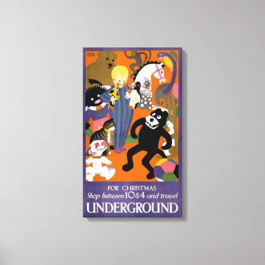 Reiseplakat für Londoner Untergrund U-Bahn Leinwanddruck (Vorderseite)