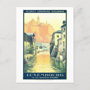 Reiseplakat für Luxemburg im Vintage-Stil Postkarte