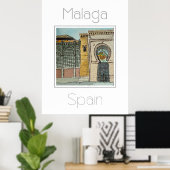 Reiseplakat für Malaga Spanien Poster (Heimbüro)