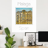 Reiseplakat für Malaga Spanien Poster (Heimbüro)
