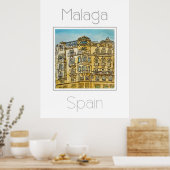 Reiseplakat für Malaga Spanien Poster (Küche)