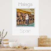Reiseplakat für Malaga Spanien Poster (Küche)