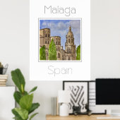Reiseplakat für Malaga Spanien Poster (Heimbüro)