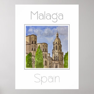 Reiseplakat für Malaga Spanien Poster