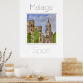 Reiseplakat für Malaga Spanien Poster (Küche)
