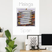 Reiseplakat für Malaga Spanien Poster (Heimbüro)