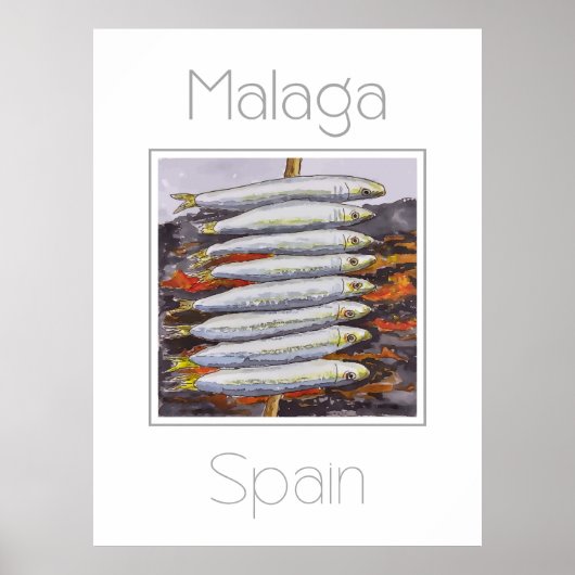 Reiseplakat für Malaga Spanien Poster (Vorne)