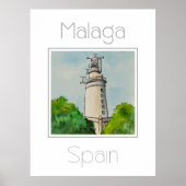 Reiseplakat für Malaga Spanien Poster (Vorne)