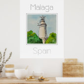 Reiseplakat für Malaga Spanien Poster (Küche)