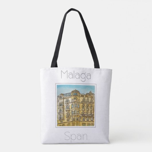 Reiseplakat für Malaga Spanien Tasche (Rückseite)