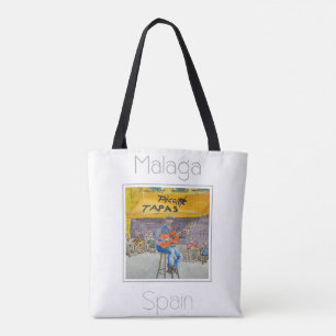Reiseplakat für Malaga Spanien Tasche