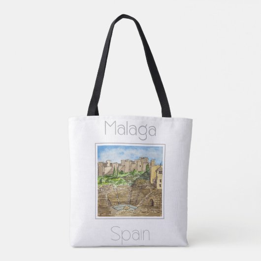 Reiseplakat für Malaga Spanien Tasche (Rückseite)