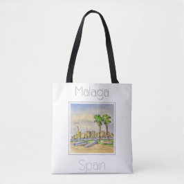 Reiseplakat für Malaga Spanien Tasche