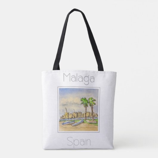 Reiseplakat für Malaga Spanien Tasche (Rückseite)