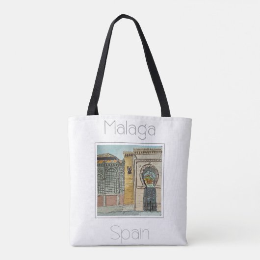 Reiseplakat für Malaga Spanien Tasche (Rückseite)