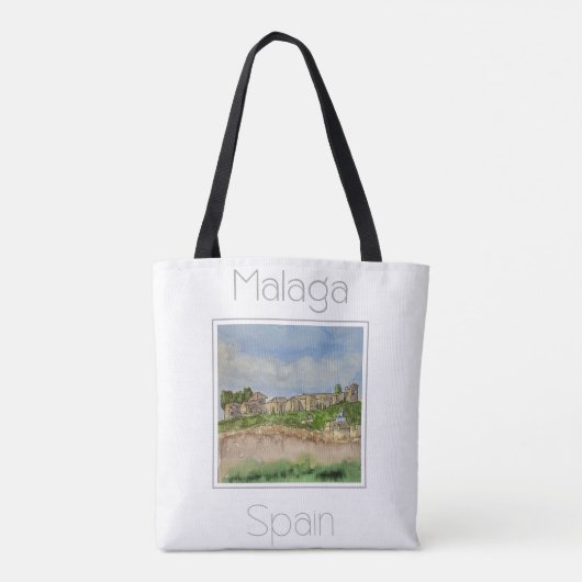Reiseplakat für Malaga Spanien Tasche (Rückseite)
