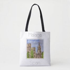 Reiseplakat für Malaga Spanien Tasche