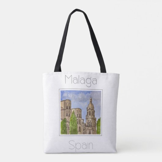 Reiseplakat für Malaga Spanien Tasche (Rückseite)