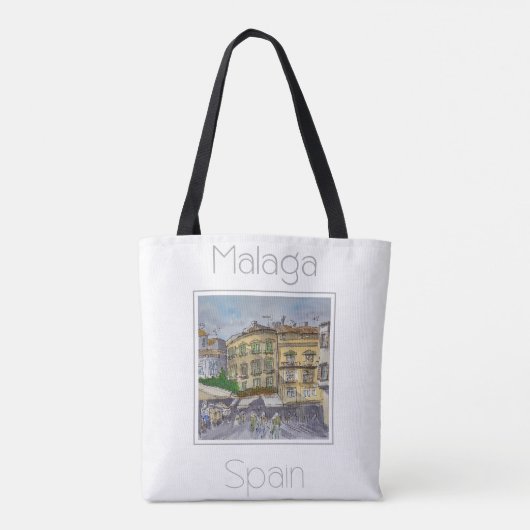 Reiseplakat für Malaga Spanien Tasche (Rückseite)