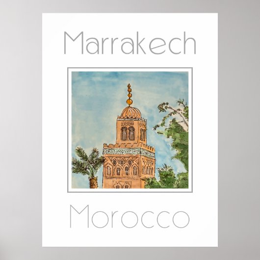 Reiseplakat für Marrakesch Marokko Poster (Vorne)
