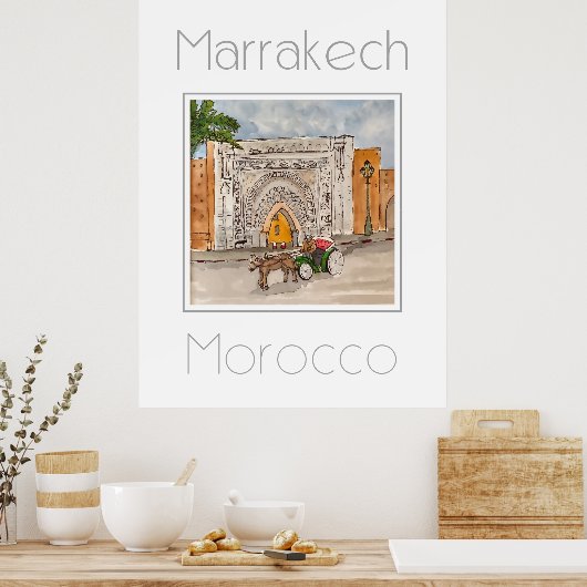 Reiseplakat für Marrakesch Marokko Poster (Küche)