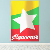 Reiseplakat für Myanmar Flag Leinwanddruck (Insitu (Holzboden))