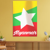 Reiseplakat für Myanmar Flag Leinwanddruck (Insitu (Wohnzimmer))
