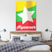 Reiseplakat für Myanmar Flag Leinwanddruck (Insitu (Schlafzimmer))